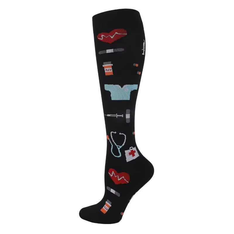 ClinixWear™ "Night Shift Essentials" Compression Socks – Black