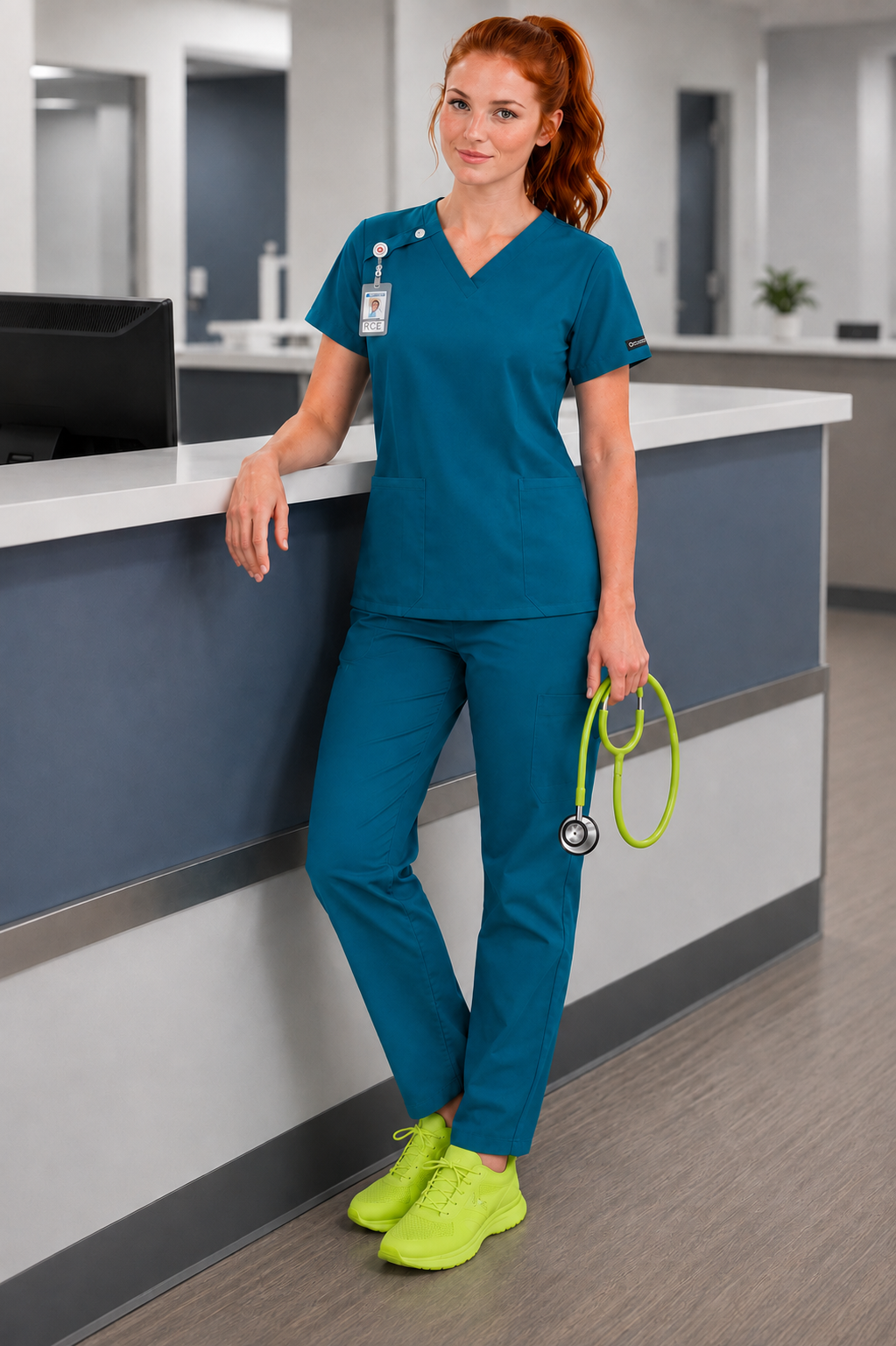 Above the Horizon – Coastal Teal Blue Scrub Set