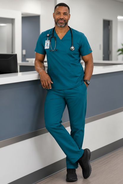 Above the Horizon – Coastal Teal Blue Scrub Set
