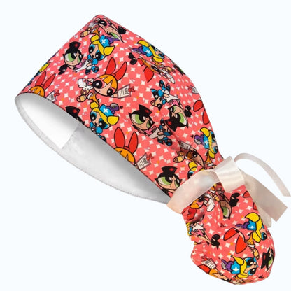 ClinixWear "Sugar, Spice & Shifts™" Satin-Lined Ponytail Scrub Cap