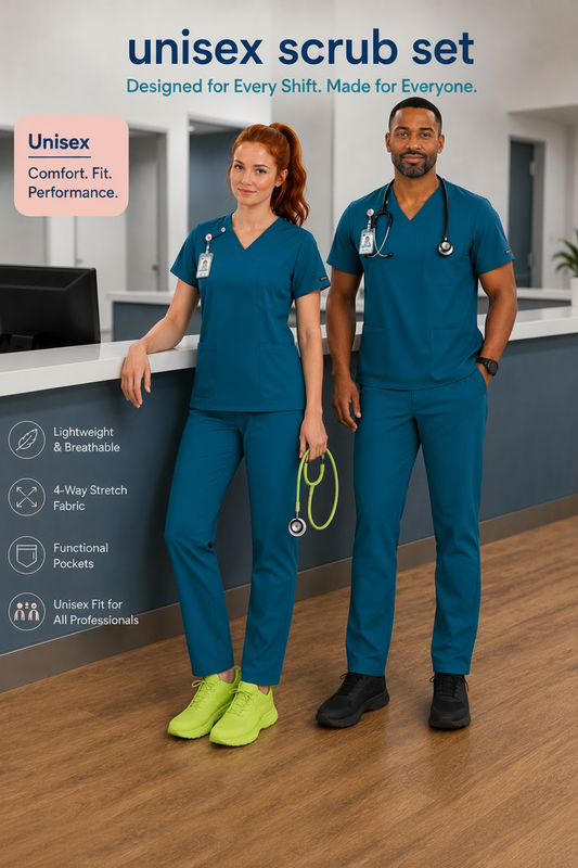 Above the Horizon – Coastal Teal Blue Scrub Set